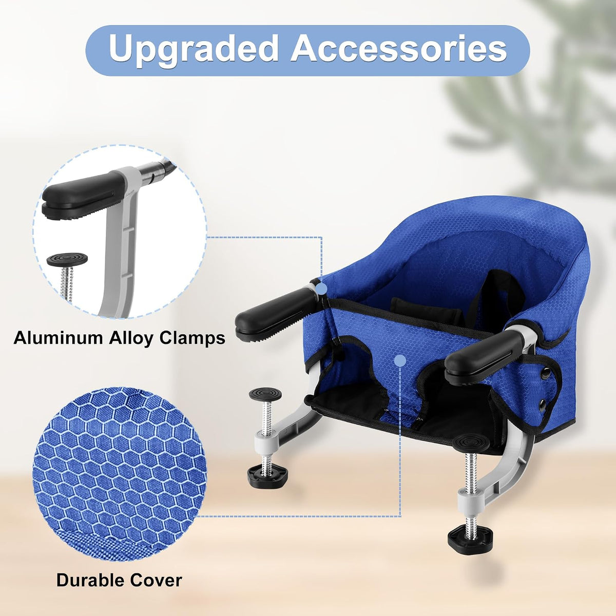 Silla de mesa rápida con gancho en la silla con clip en la mesa, as...