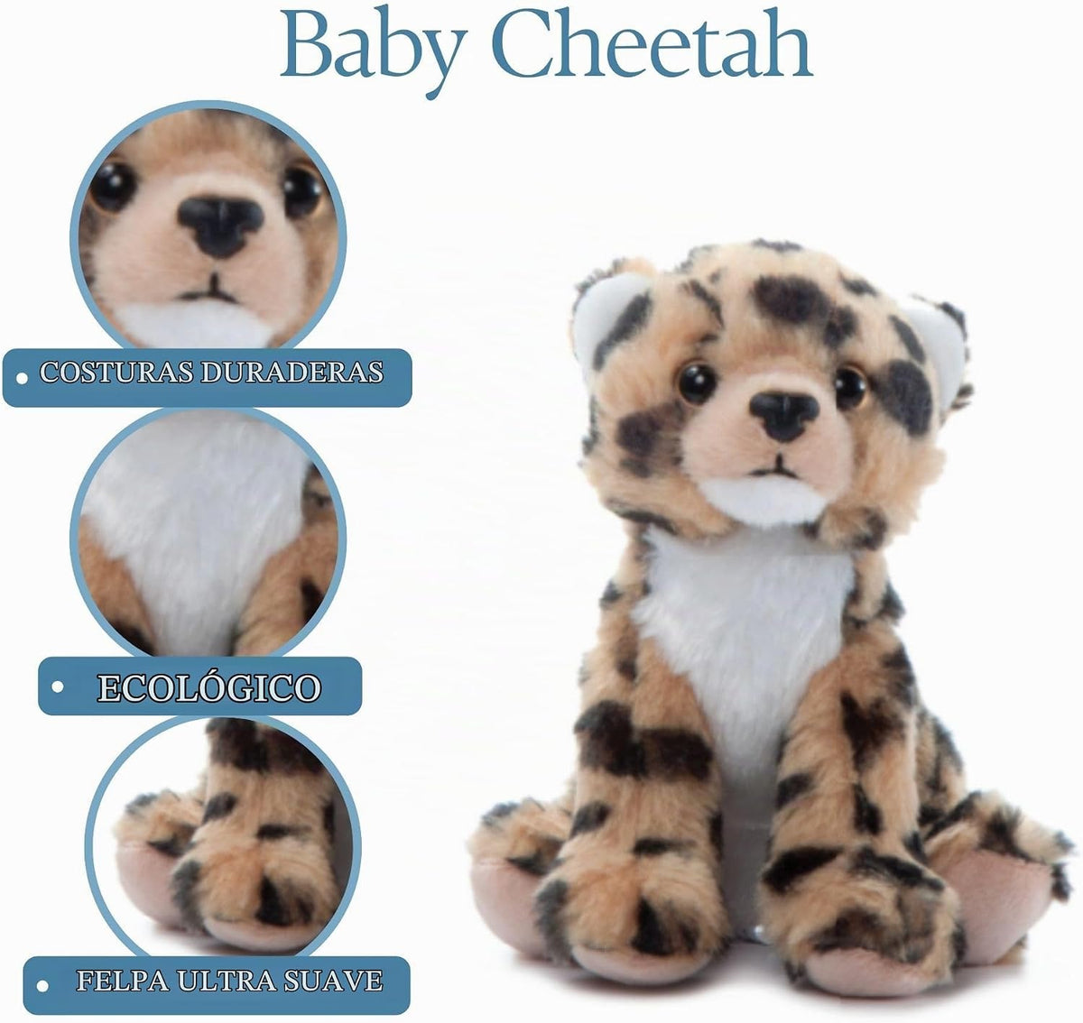 Peluche de guepardo de The Petting Zoo, regalos para niños, animale...