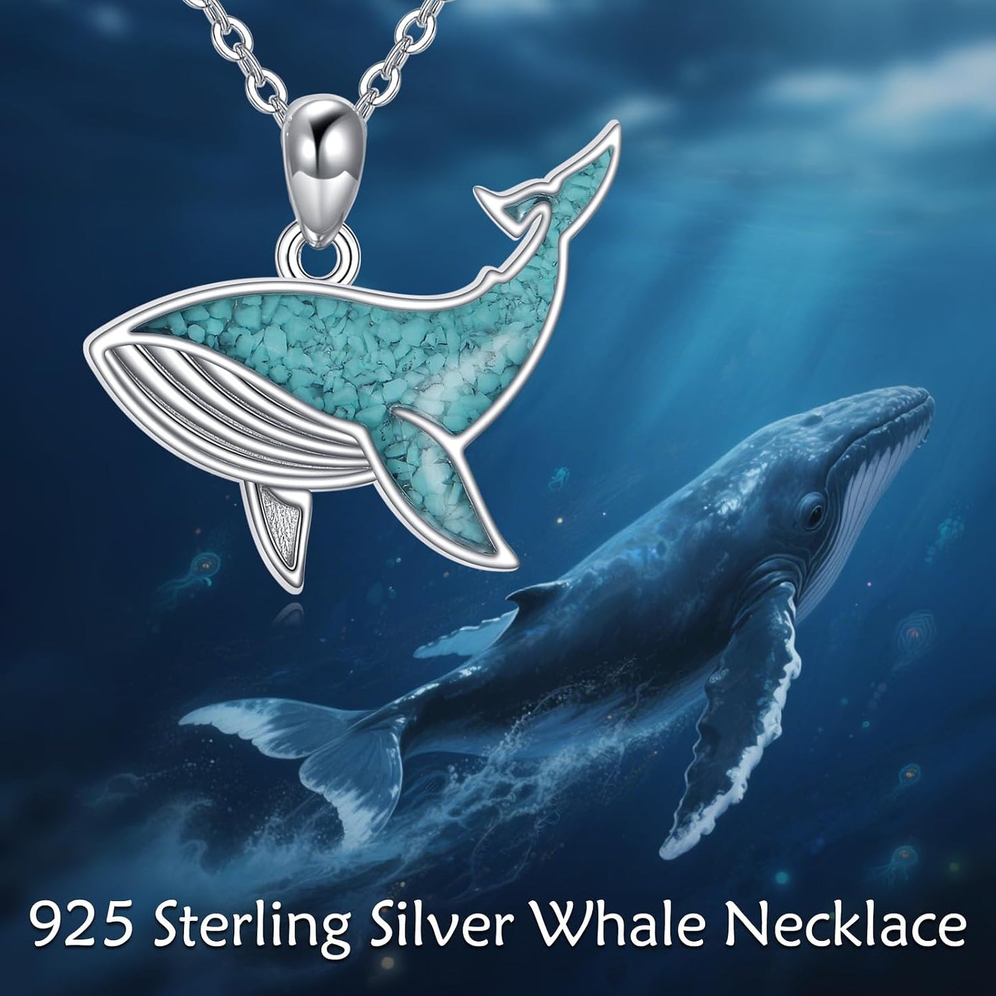 URONE Collar de plata de ley 925 con diseño de animales del océano,...