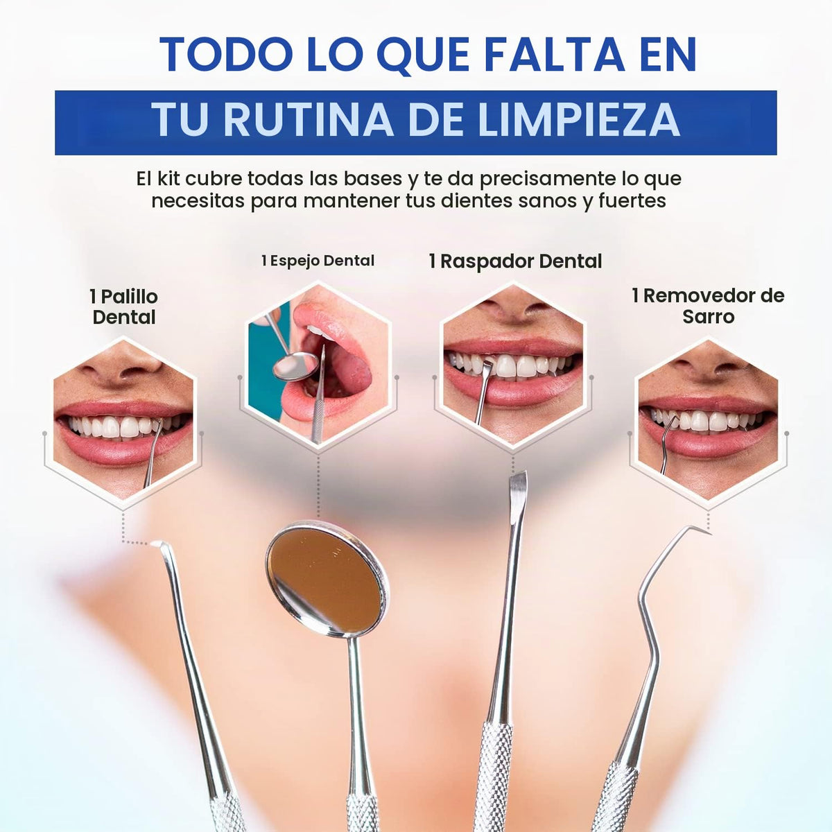 Kit de higiene dental: set de remoción de placa y sarro - raspador...