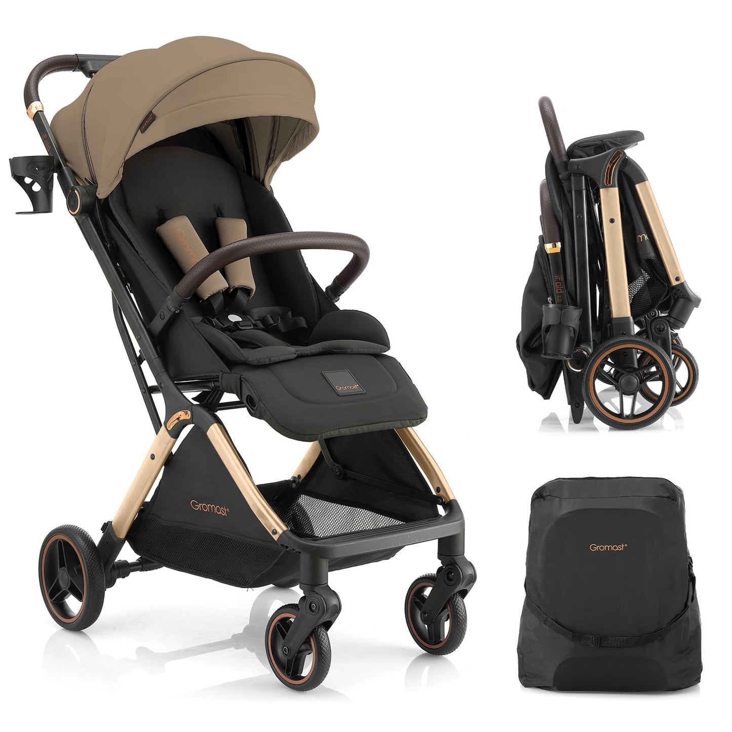 Gromast Gravity - Cochecito de bebé plegable \u2013 Cochecito portá...