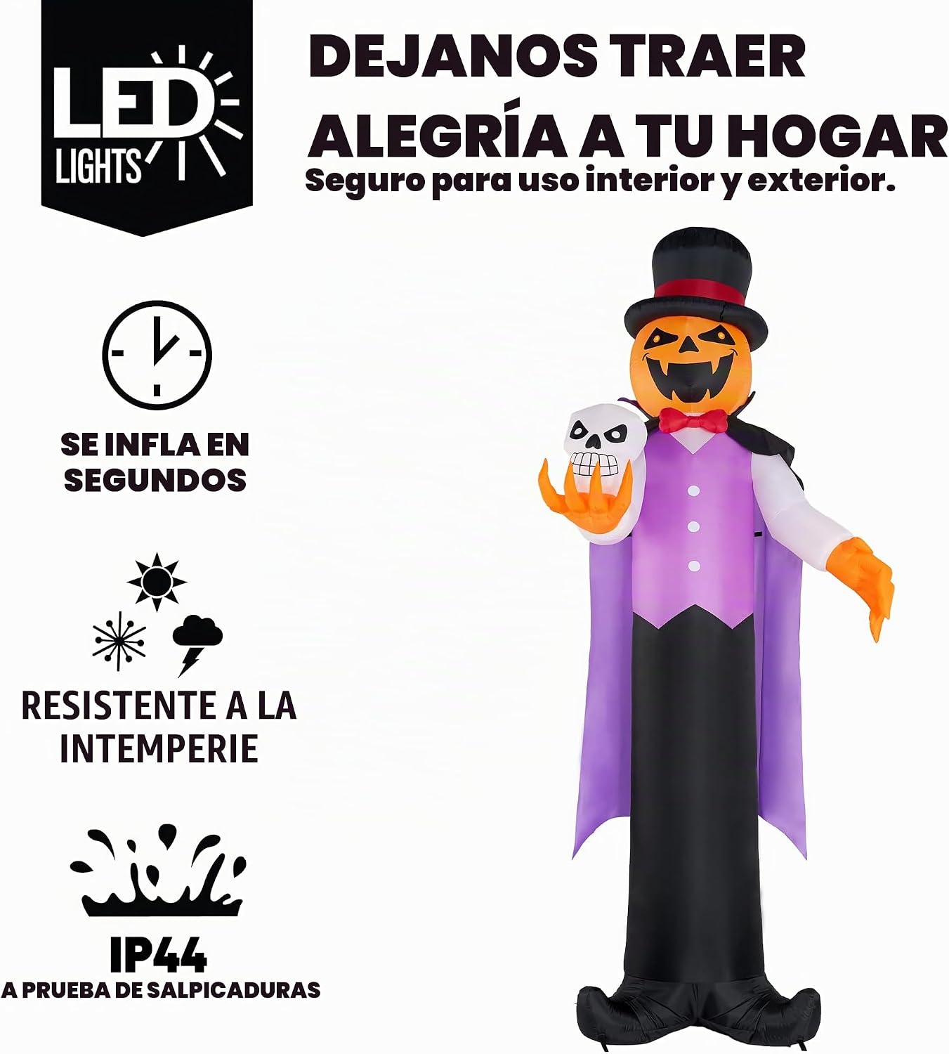 Joiedomi Calabaza inflable gigante de Halloween de 12 pies, vampiro...