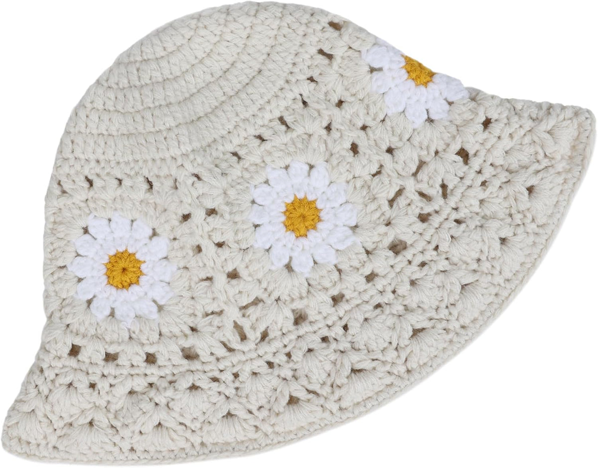 Sombrero de pescador de punto plegable para mujer, diseño de margar...