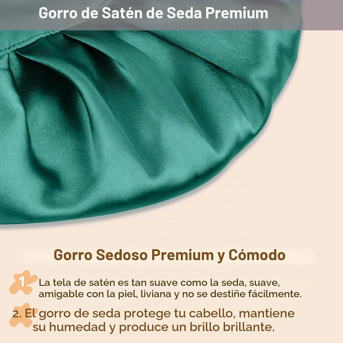 2 piezas de gorro de seda satinada para dormir para mujeres, gorro...