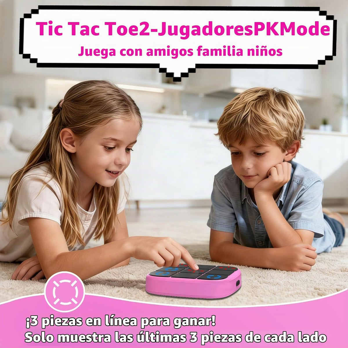 KOQQQ Juego de pernos recargables Tic-Tac-Toe, consola de rompecabe...