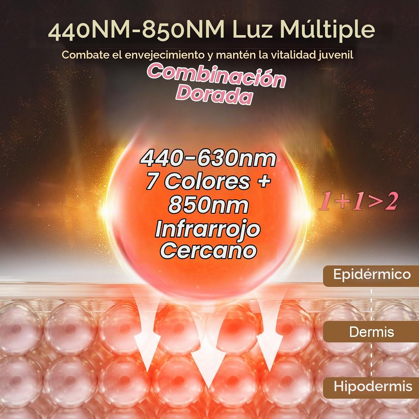 biuufish Terapia de luz roja para la cara, mascarilla de 8 colores...