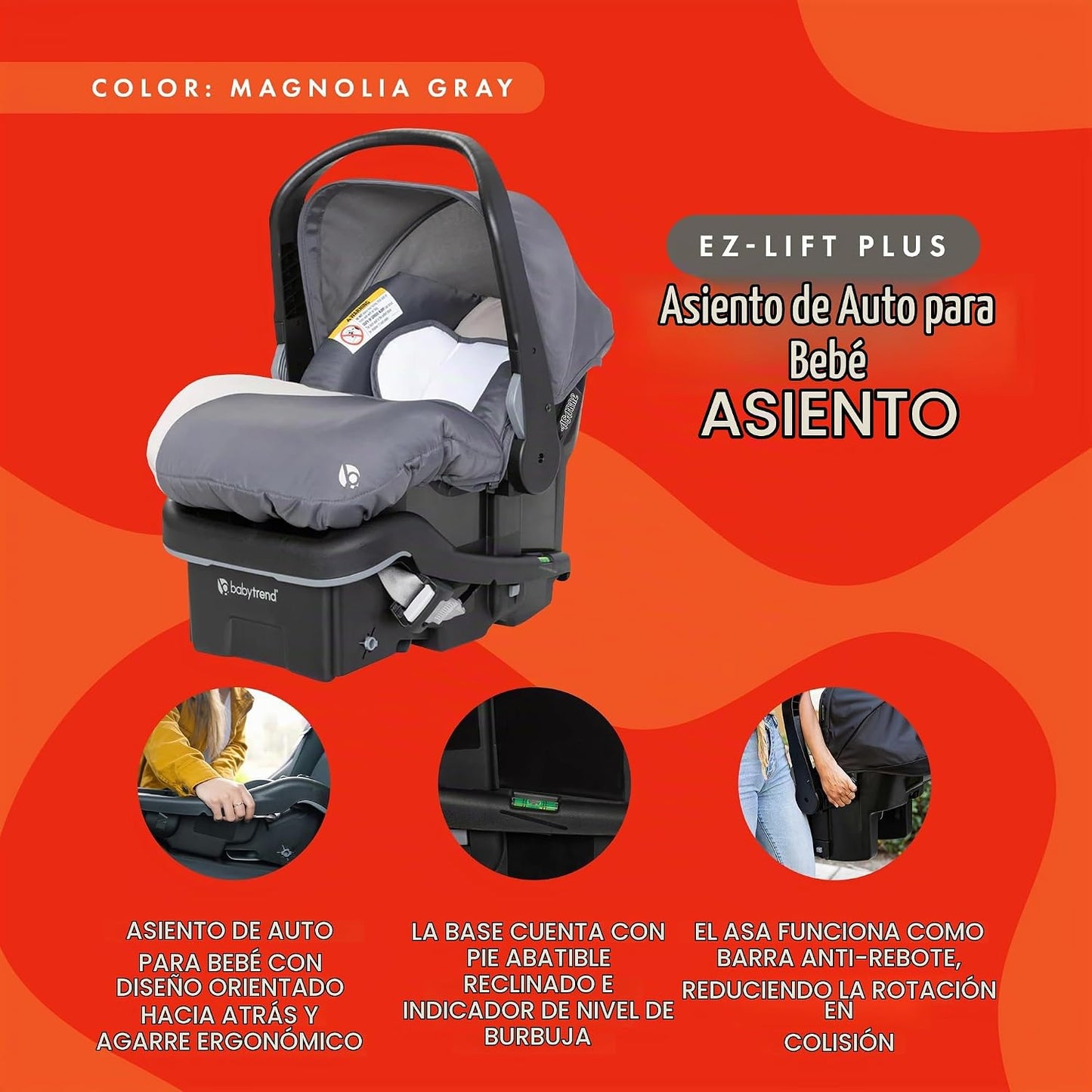 Baby Trend EZ Lift 35 Plus Asiento de coche infantil ergonómico, li...