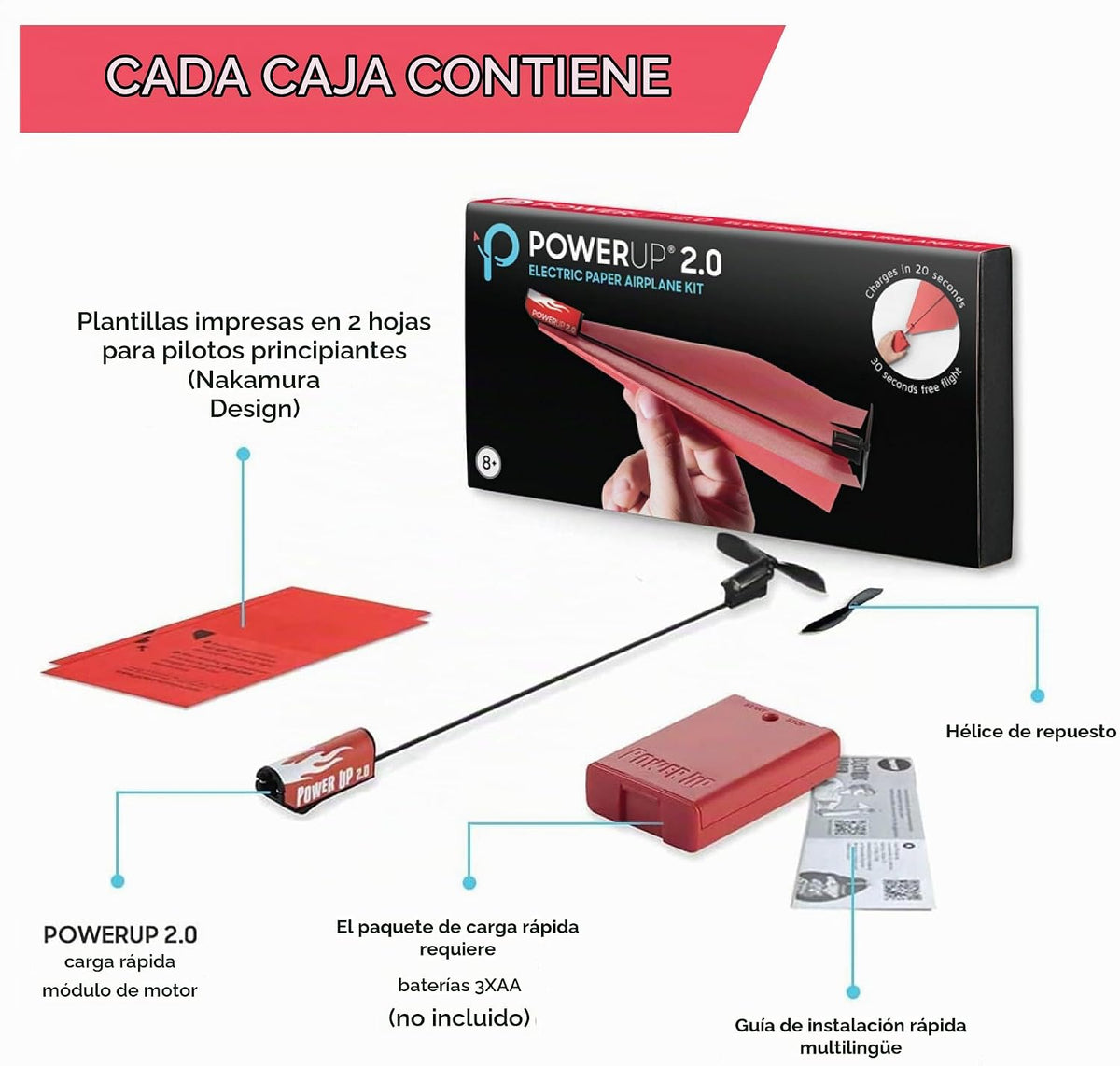 Juego de conversión de avión de papel eléctrico, de Powerup | Kit d...