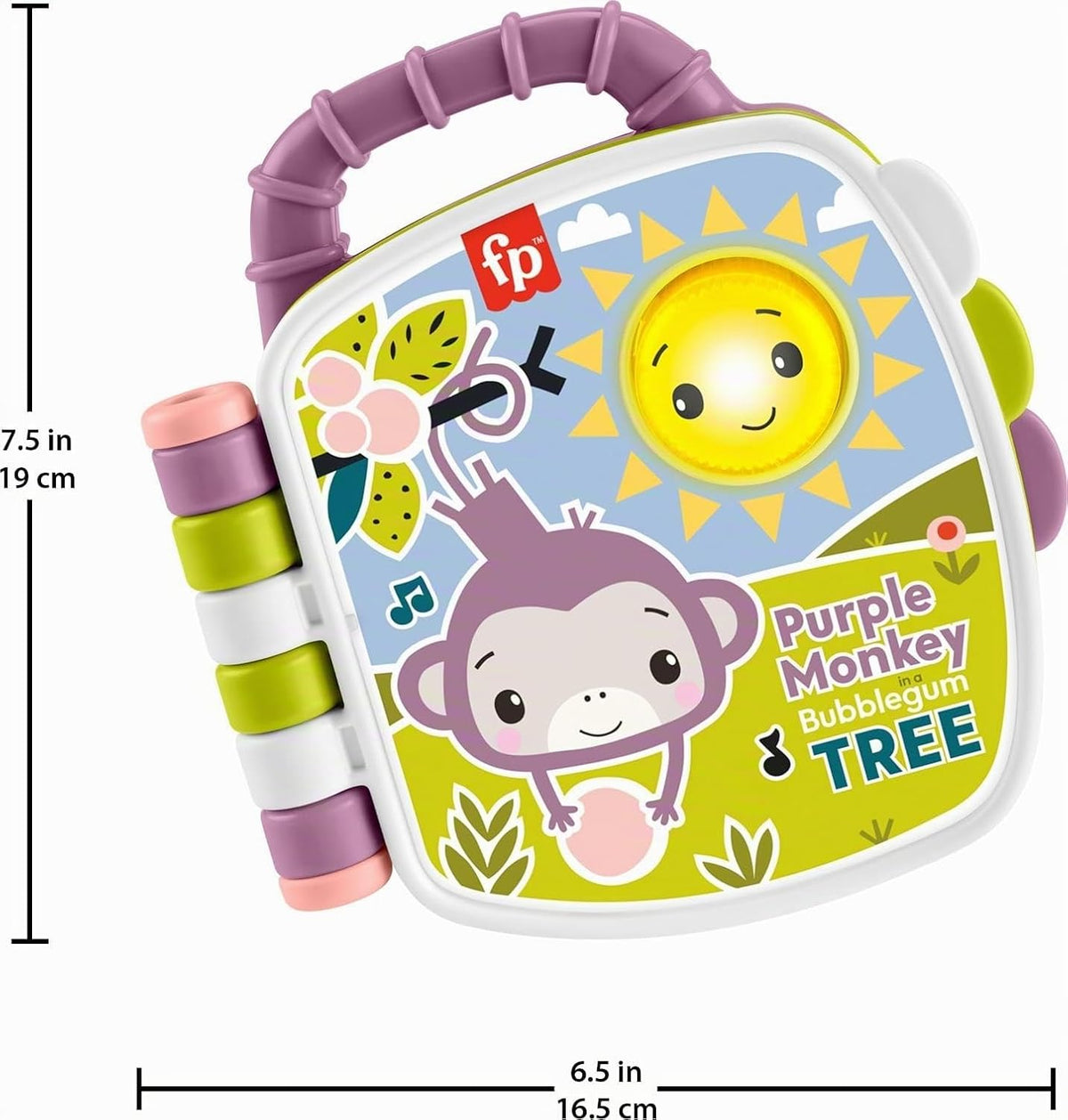 Fisher-Price Libro de cuentos musical Purple Monkey | Juguete para...