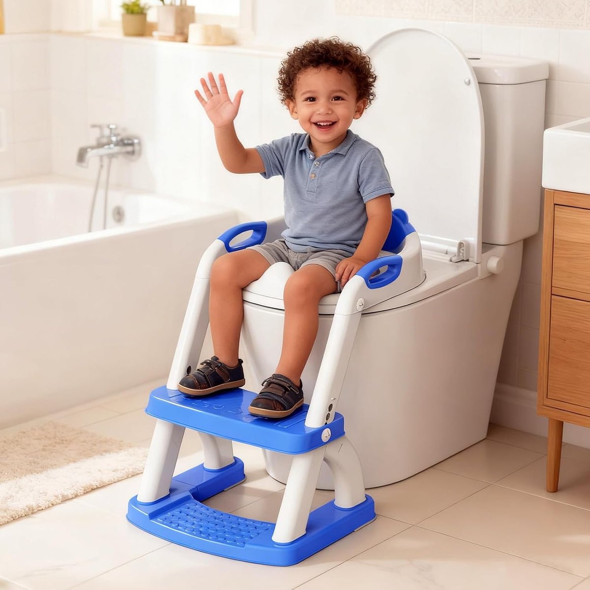Inodoro de entrenamiento para ir al baño para niños pequeños, asien...