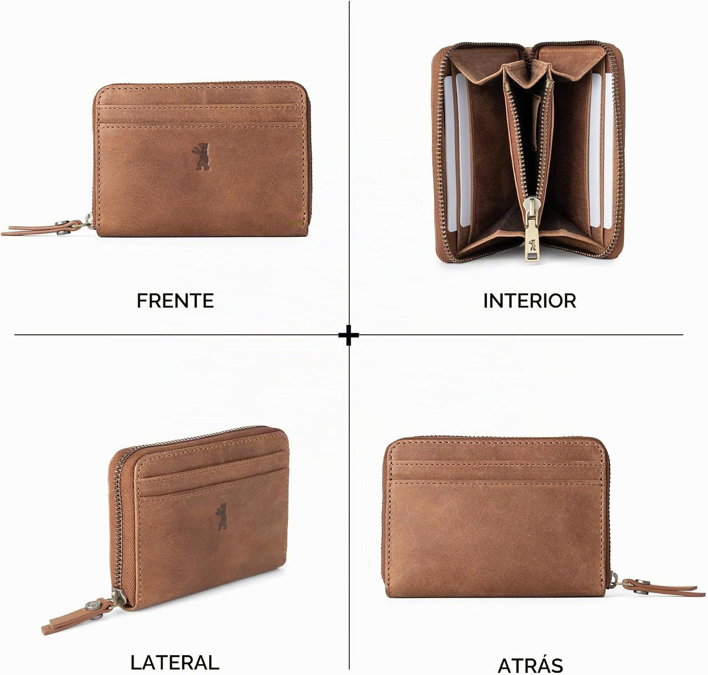BERLINER BAGS Cartera pequeña de piel auténtica mujer Elsa, caja de...