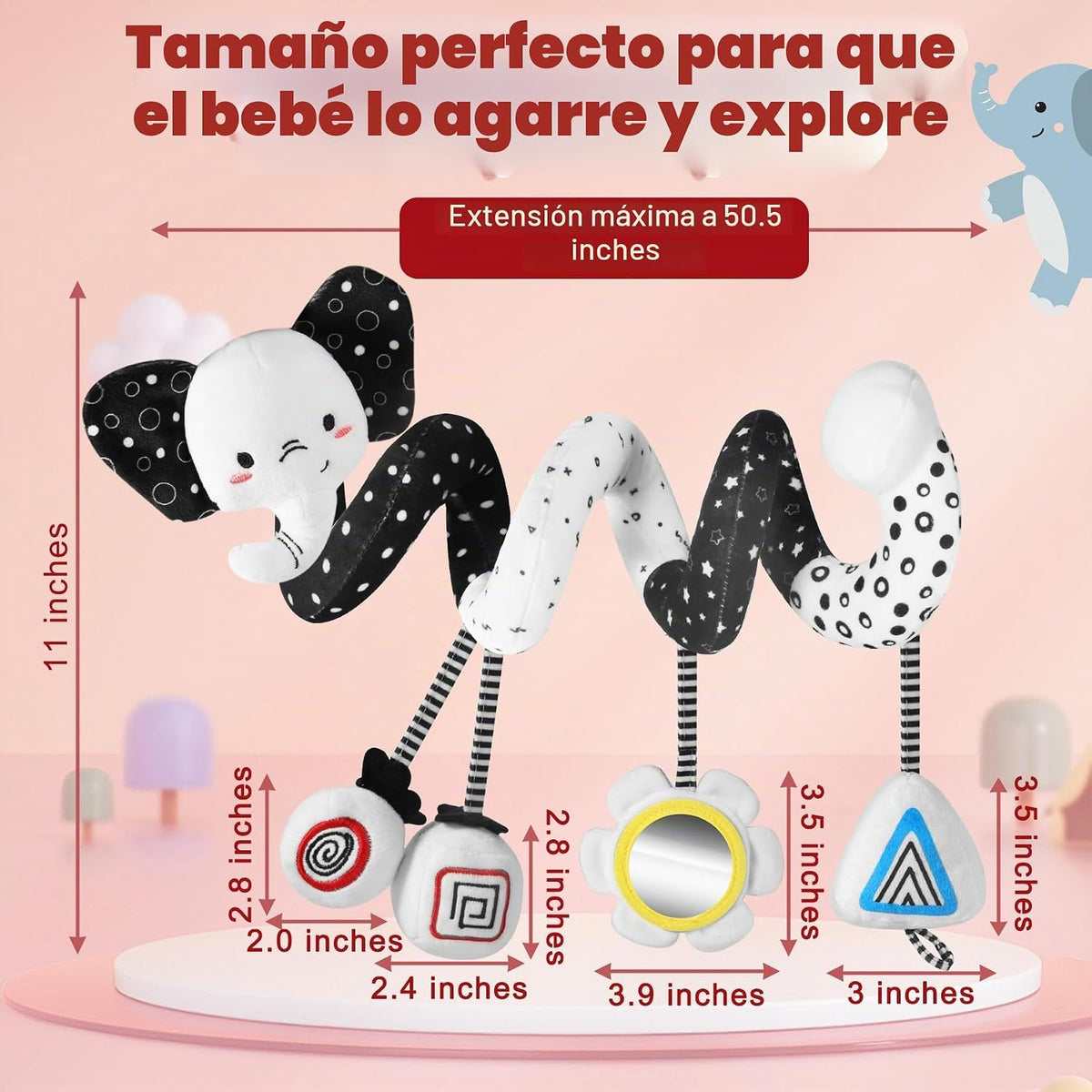 URMYWO Juguetes de asiento de coche en espiral para bebés de 0 a 6...