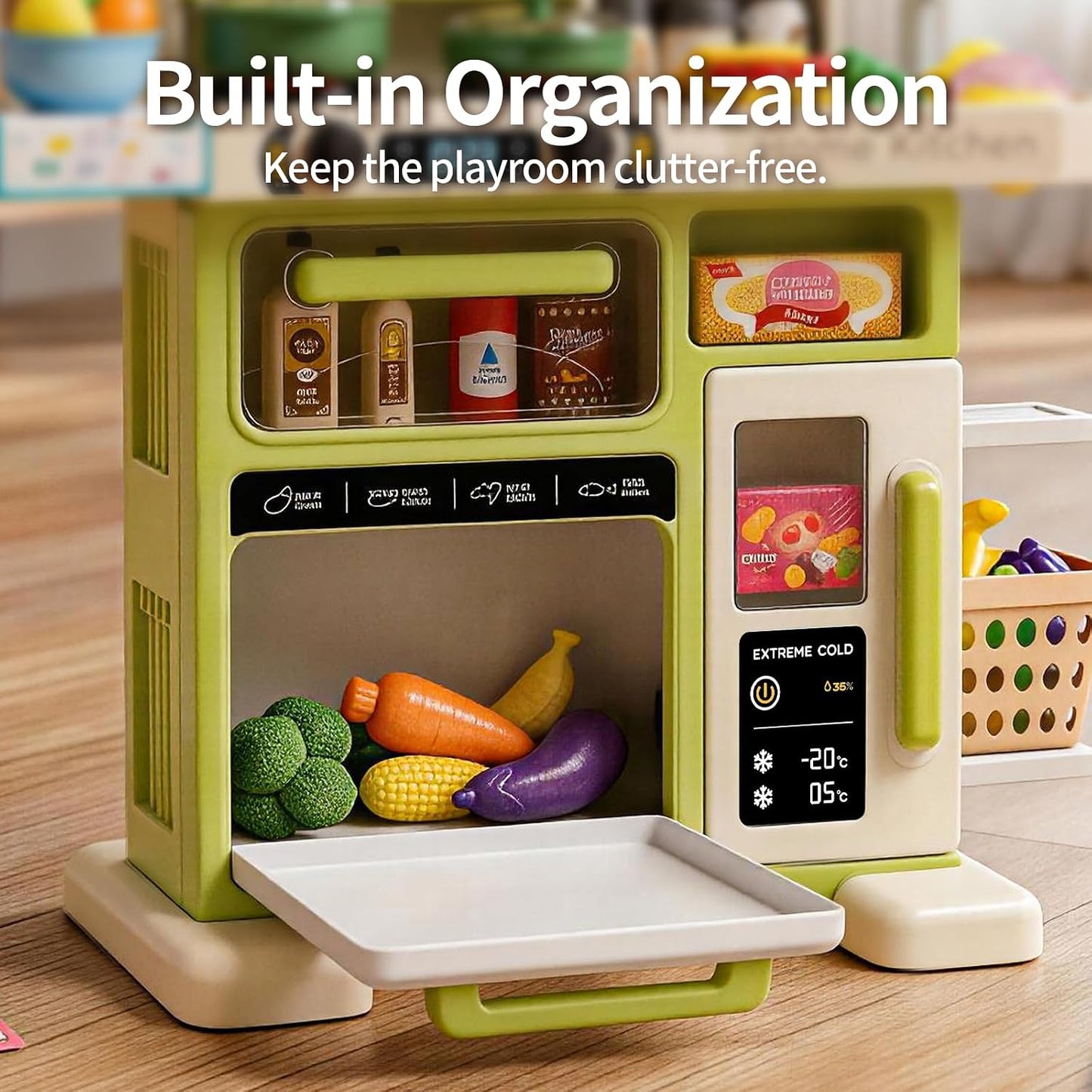 Juego de cocina para niños de 33.8 pulgadas - 70 piezas con sonido...