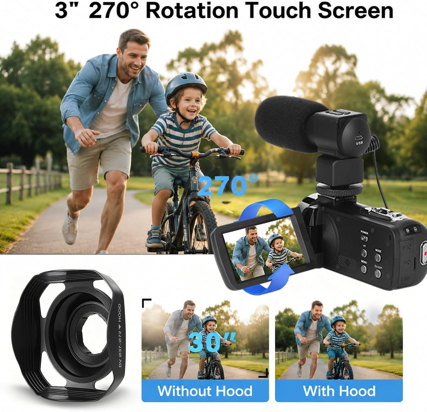 Cámara de vídeo WIKICO 8k Videocámara vlogging Cámara | con WiFi, m...