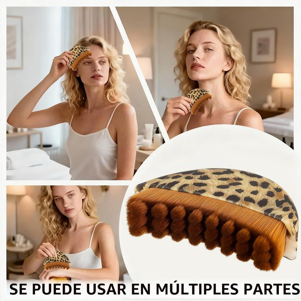 Cepillo linfático de contorno facial, masajeador de drenaje linfáti...