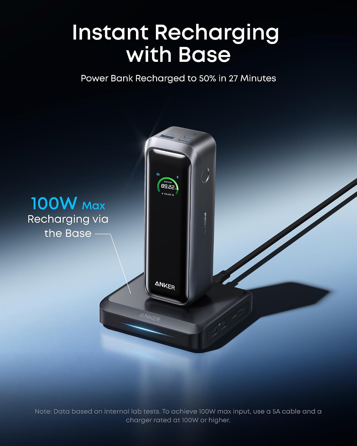 Anker Prime Power Bank y Base de Carga, Cargador Portátil de 20,100...