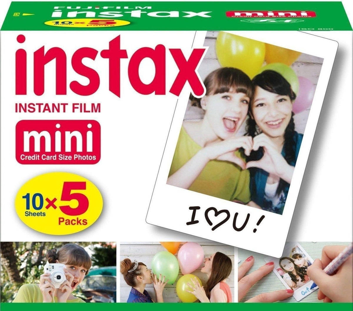 Fujifilm Película instantánea Instax Mini, 10 hojas x 5 paquetes (t...