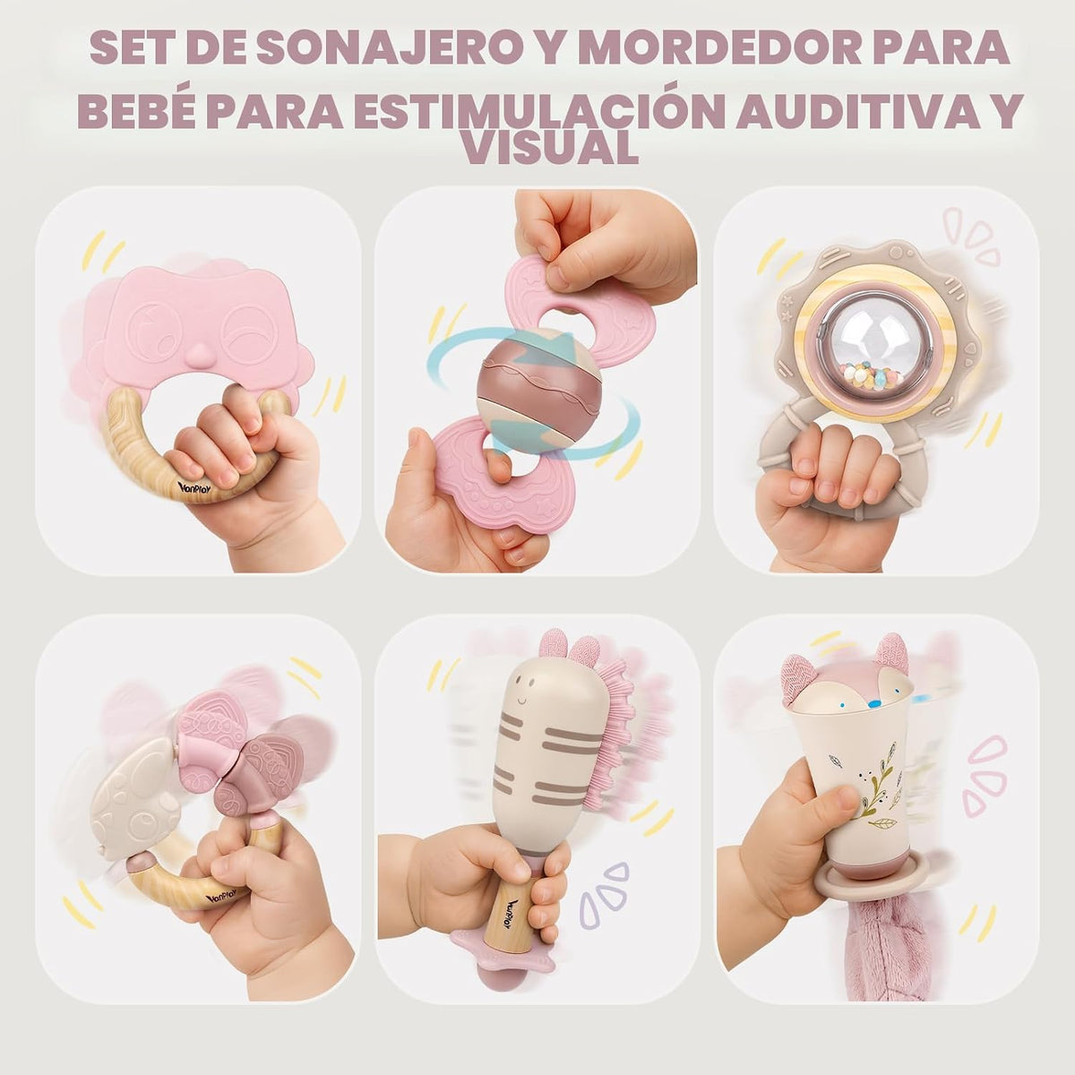 Juguetes para bebés 0-6 meses, sonajeros para bebés, juguetes de de...