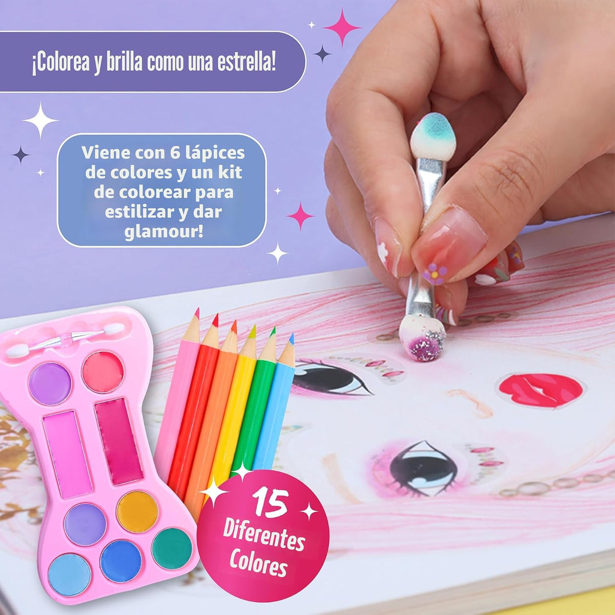 BSCOOL Artista de maquillaje. Maquillaje divertido 3 en 1, calcoman...