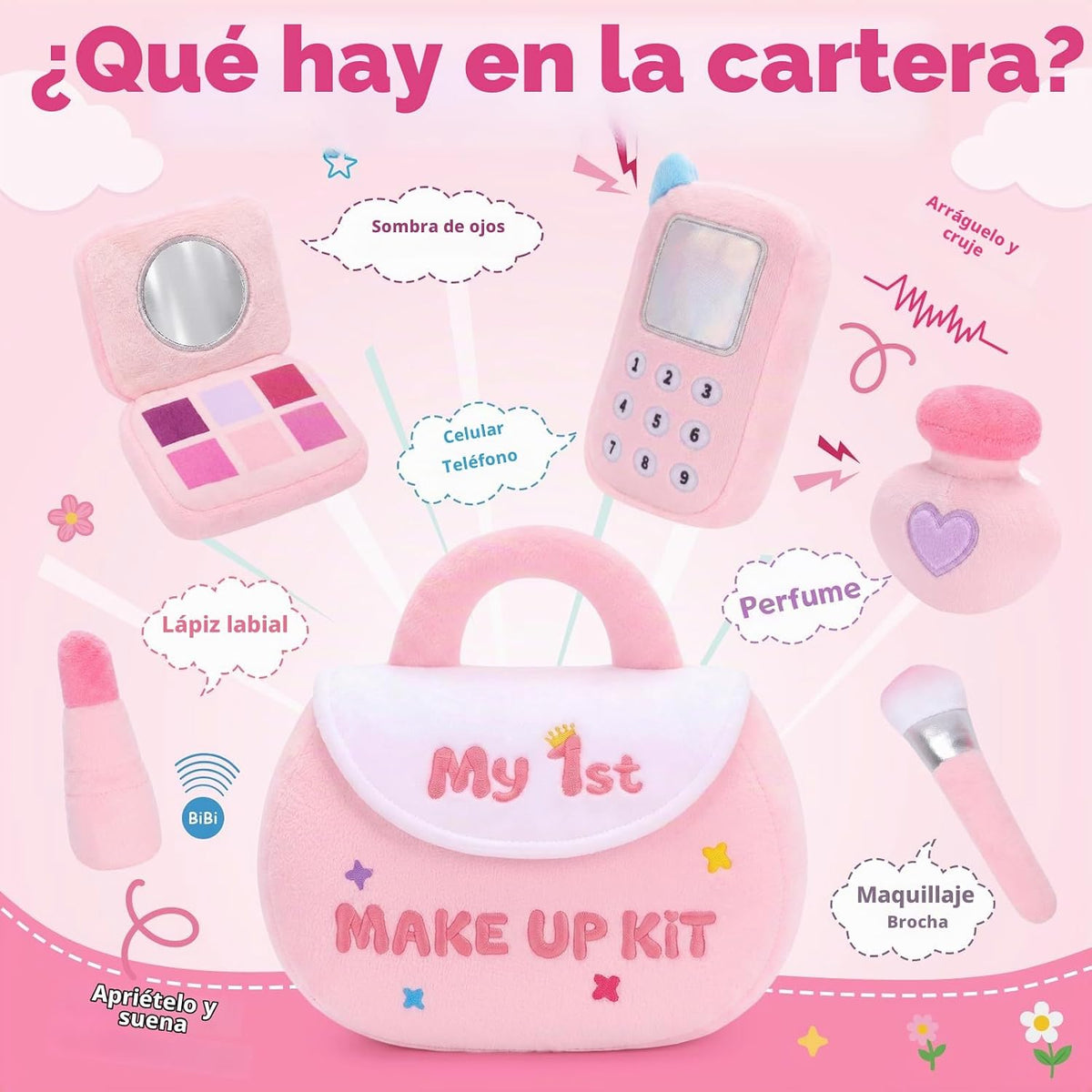 HOMQYTE My 1st Purse Juego de peluche para bebés niñas, niños peque...