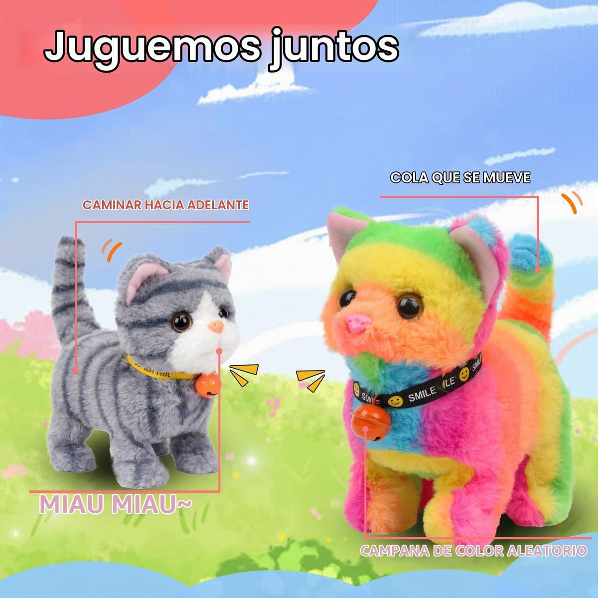 Hopearl Juguete electrónico interactivo de peluche para mascotas co...