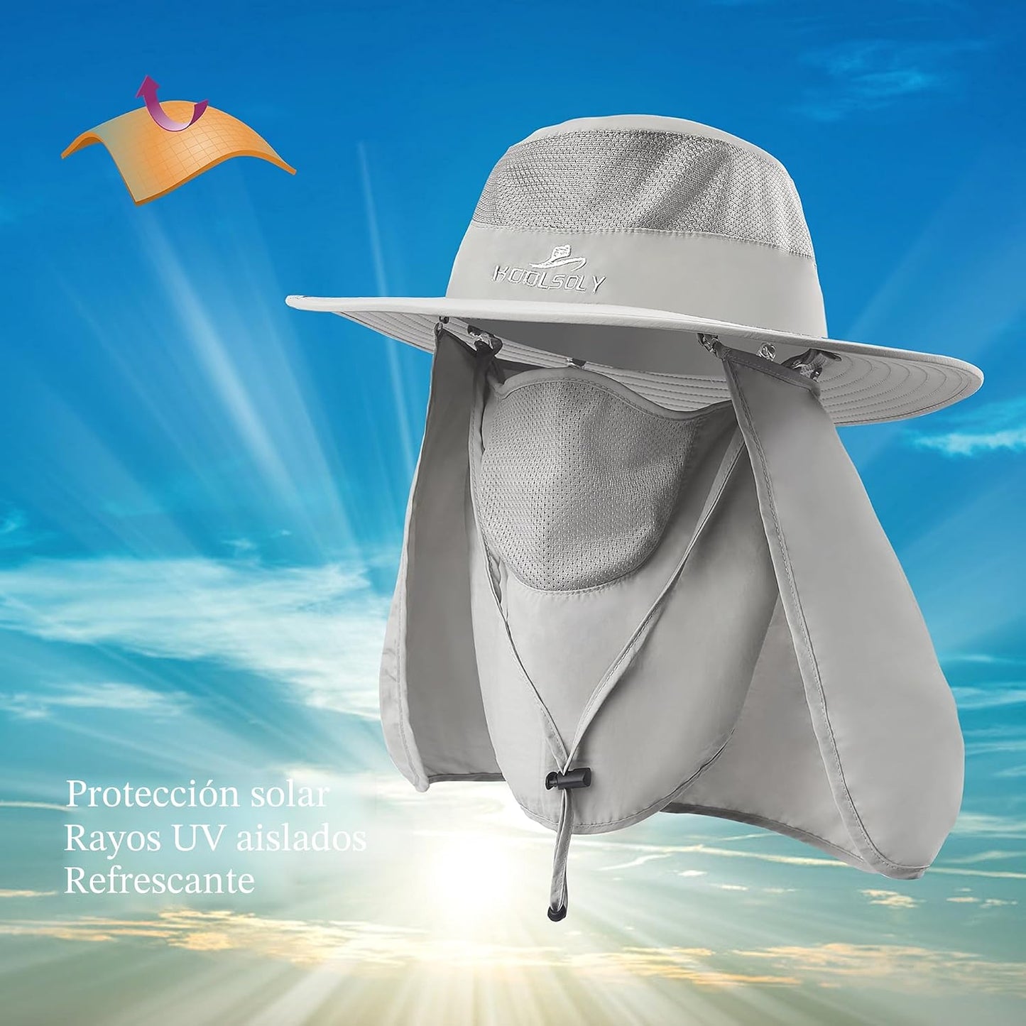 Sombrero de pesca, gorra para el sol con protección solar UPF 50+ y...