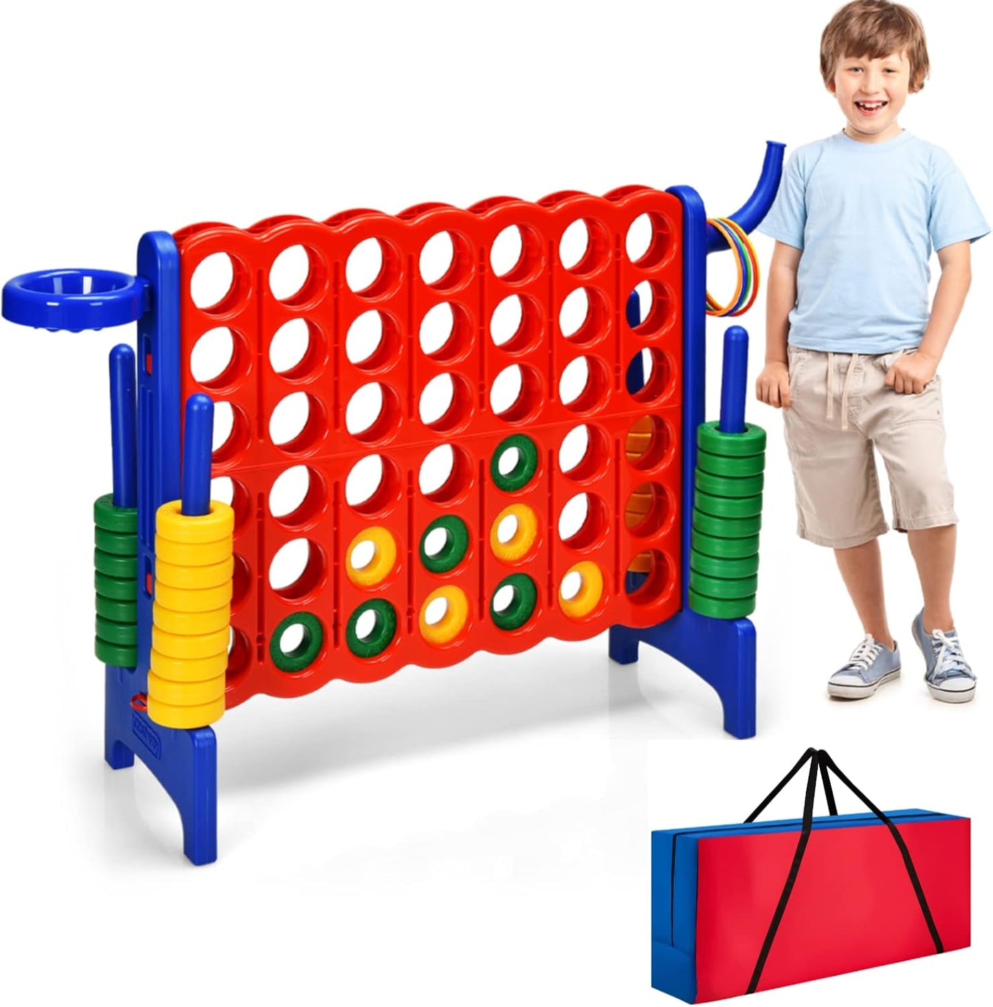 HONEY JOY Juego gigante gigante de 4 a puntuación, 3 en 1 para inte...