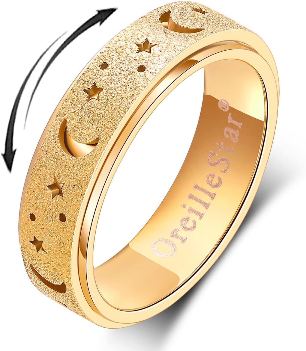 OreilleStar Anillo Giratorio Anti-Ansiedad Anillo Fidget para el Pu...