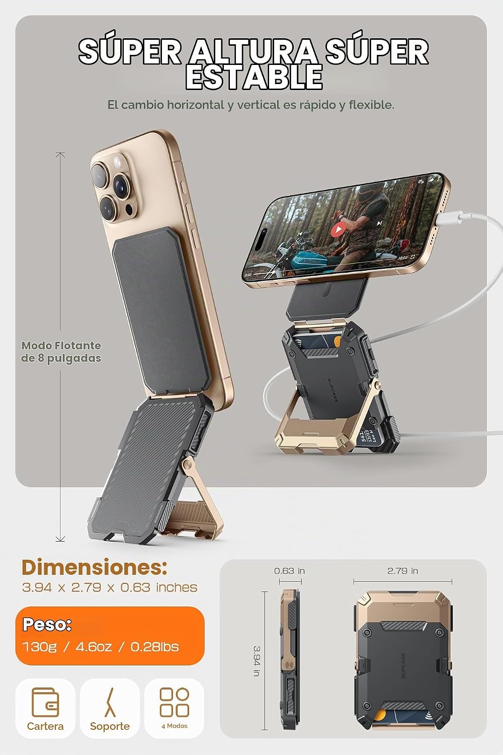 SUPCASE para cartera MagSafe con soporte, cartera magnética para ho...