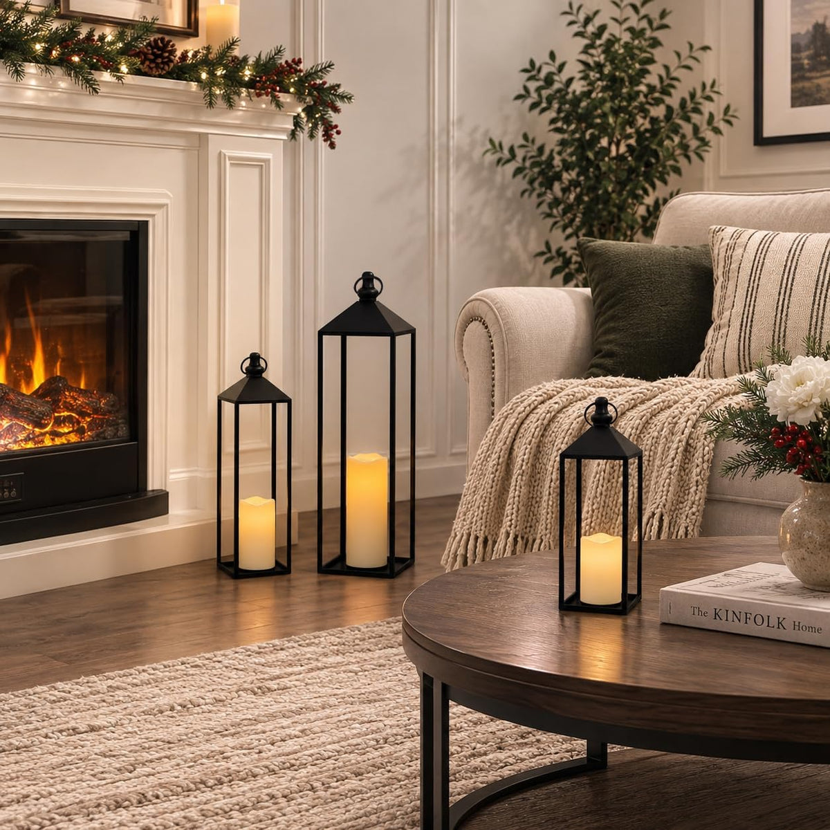 DECORKEY Faroles LED decorativos para exteriores e interiores, 23 p...
