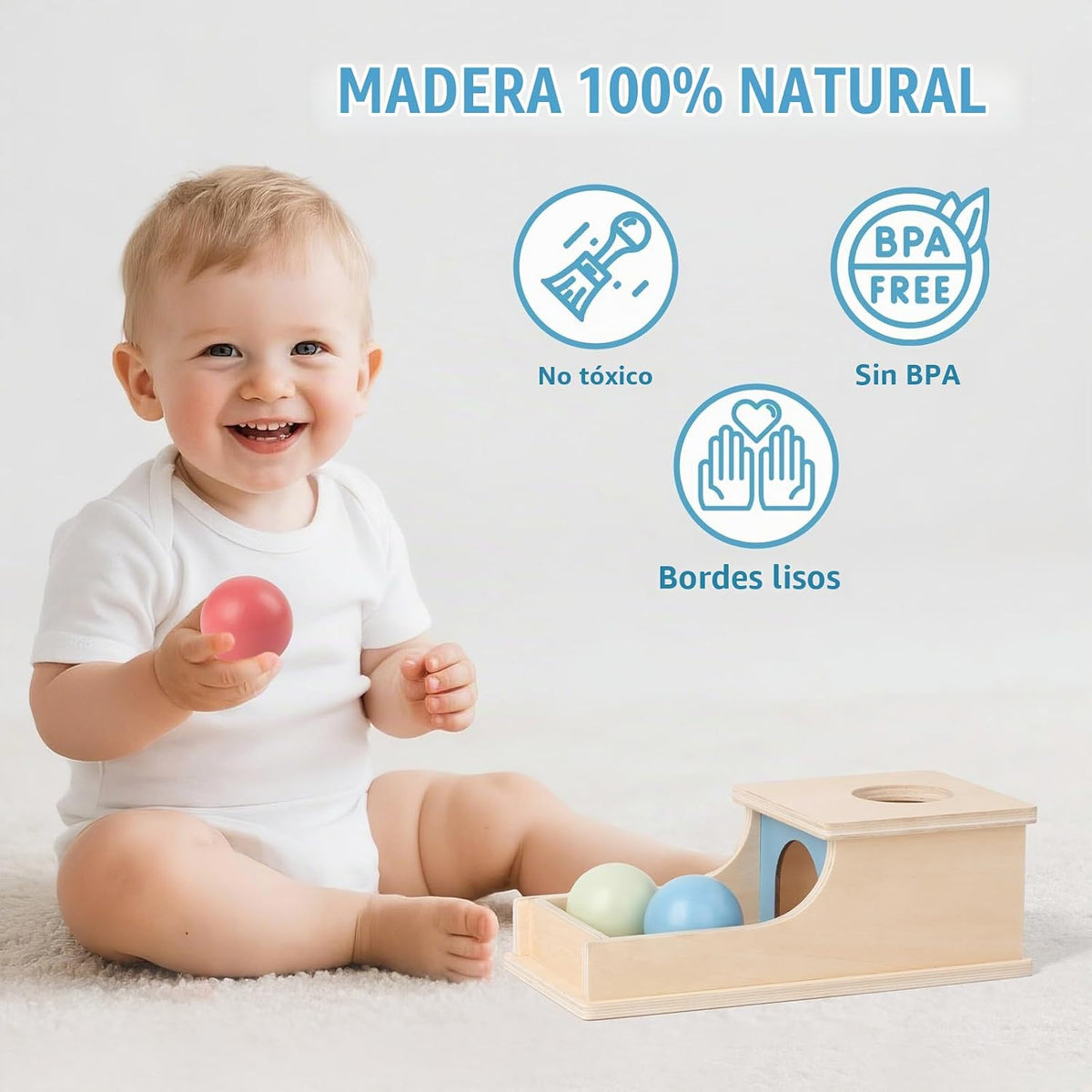 Busy edition Juguetes Montessori para bebés de 6 a 12 meses, caja d...