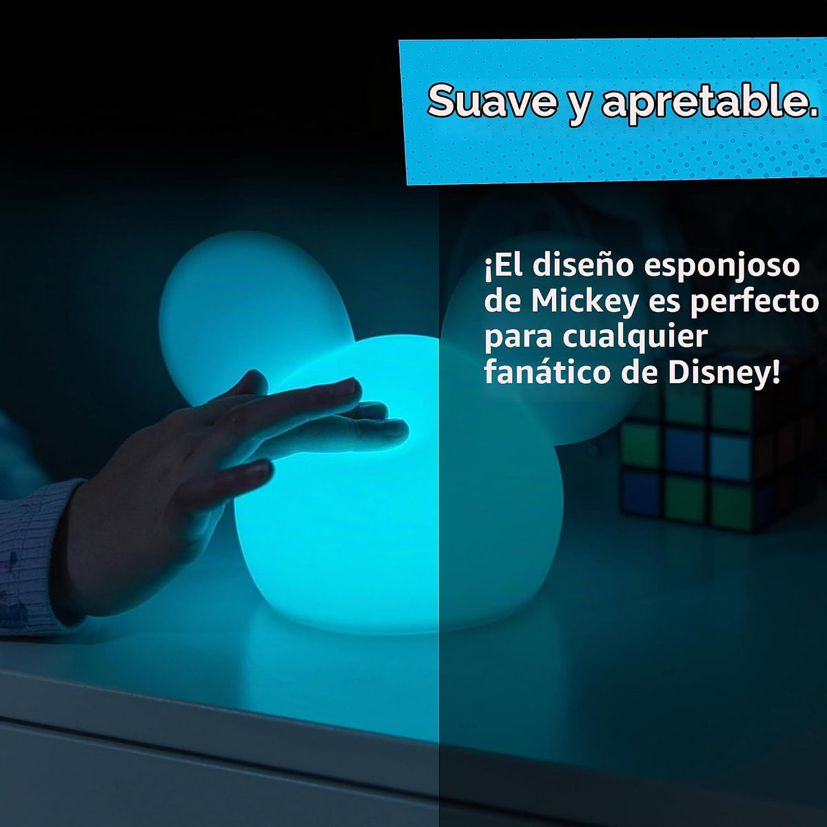 Disney Lámpara de Mickey Mouse Esponjosa, Cambio de Color, Luz Noct...