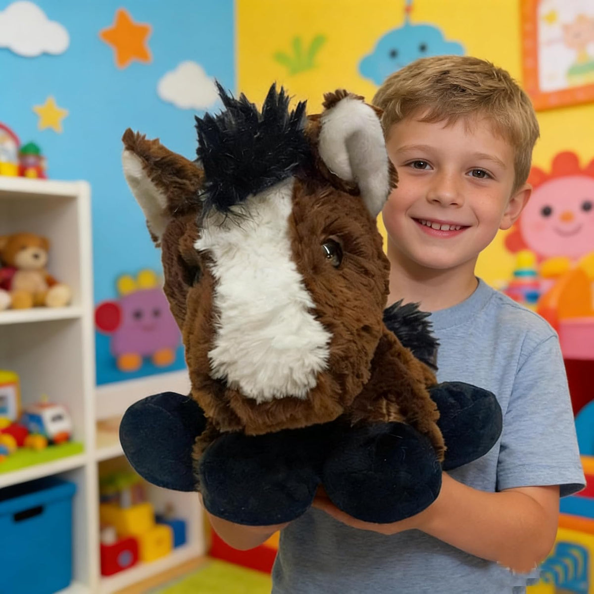 YUKOUQIAN Juguete de peluche de caballo de 8 pulgadas para niñas y...