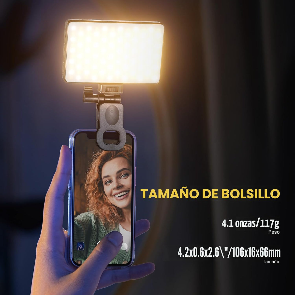 NEEWER Basics - Luz LED para teléfono selfie, recargable de 2500 a...