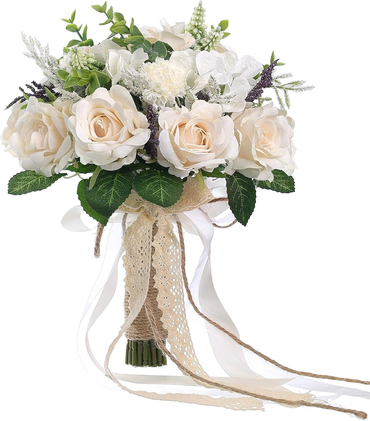 Ramo grande de flores artificiales de champán de 9.5 "para deco...
