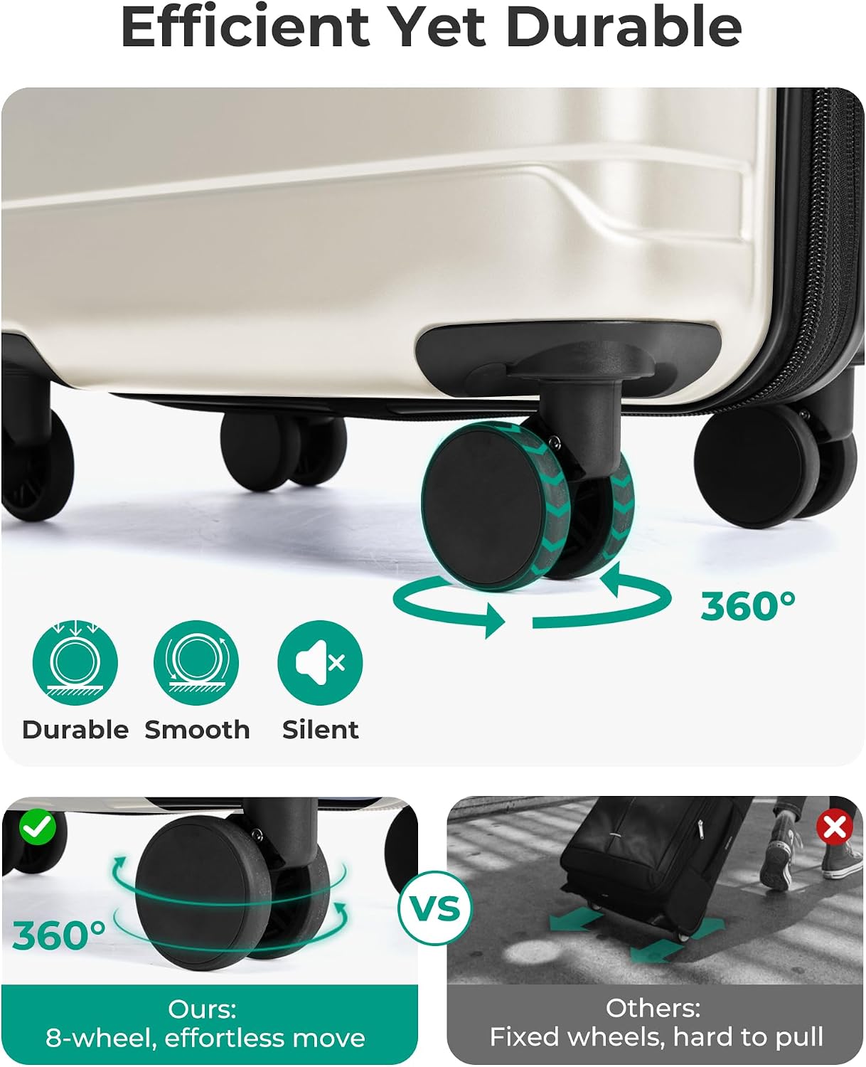 BAGSMART Equipaje de mano de 22x14x9 pulgadas aprobado por aerolíne...