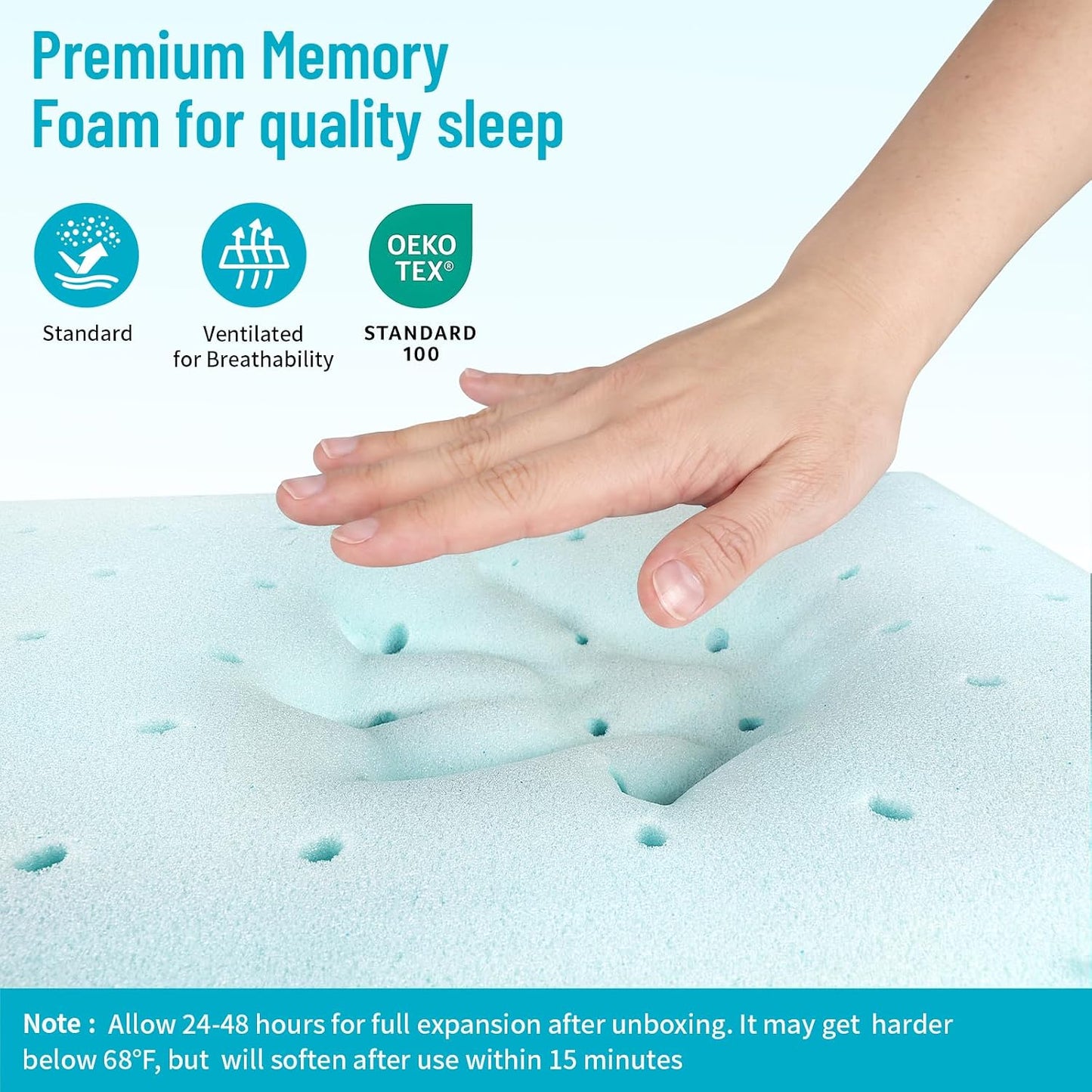 CushyOasis Almohadas de espuma viscoelástica para dormir, juego de...