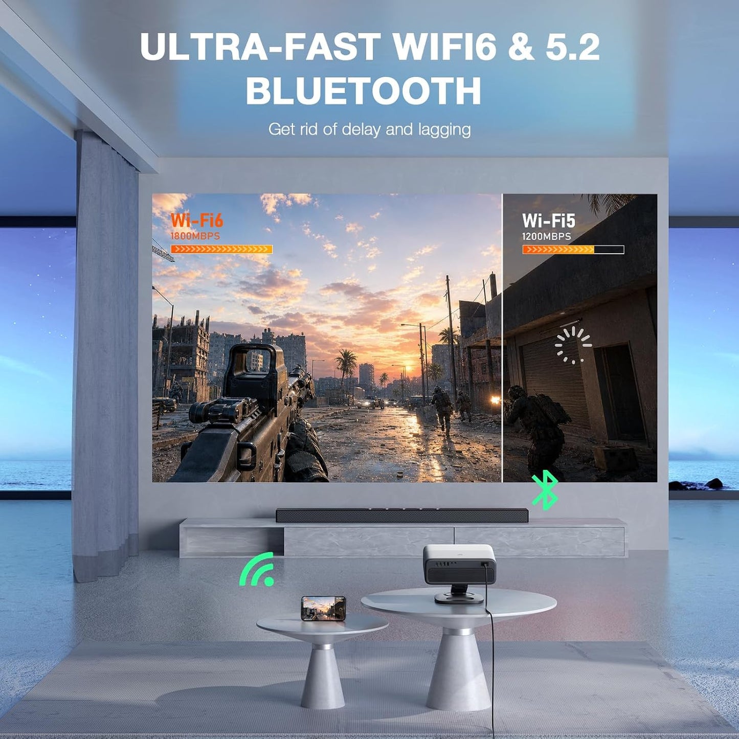 [Ahora con Netflix y 4700 ANSI] Proyector 4K con WiFi y Bluetooth,...