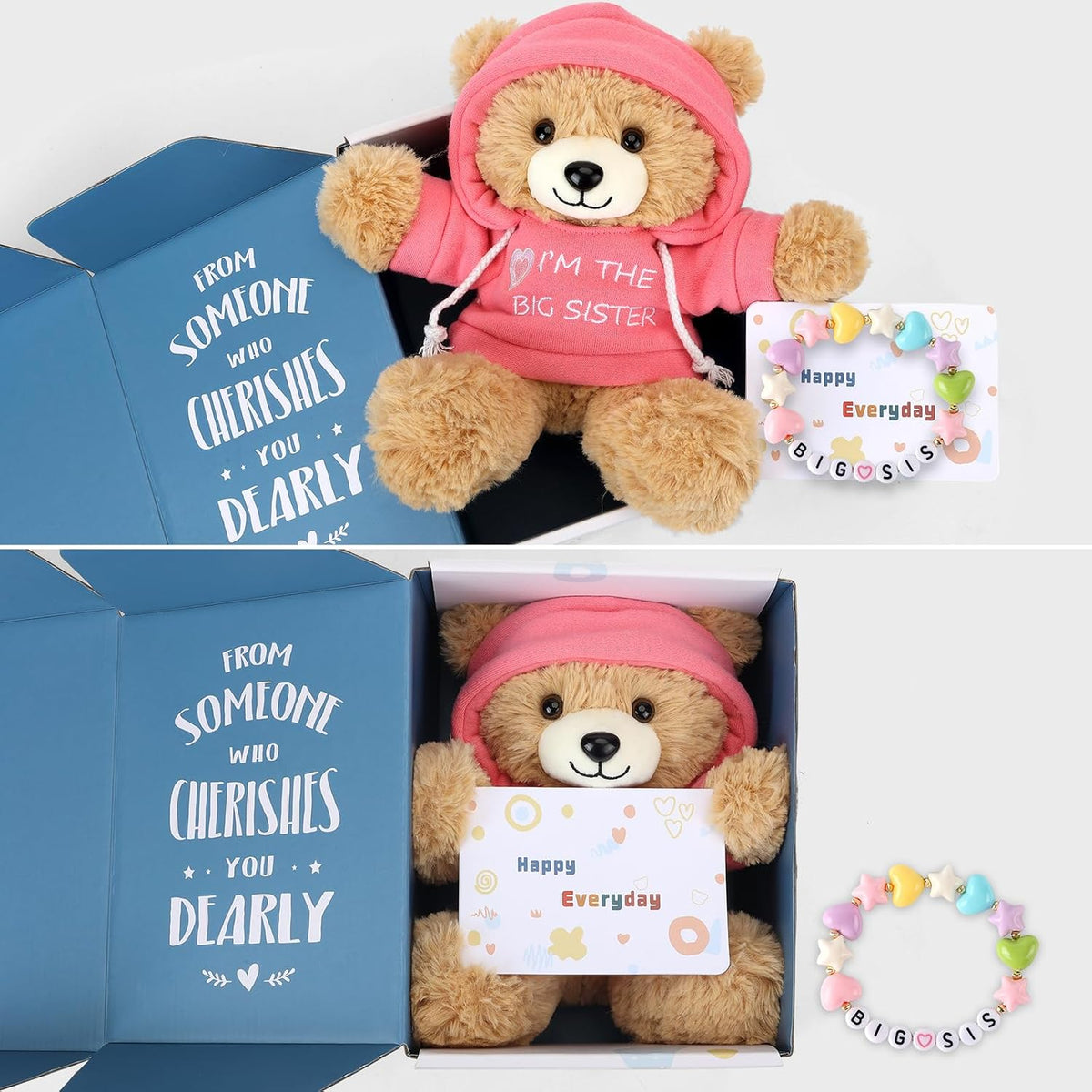 Osacoe "I'm The Big Sister" - Oso de peluche con caja d...