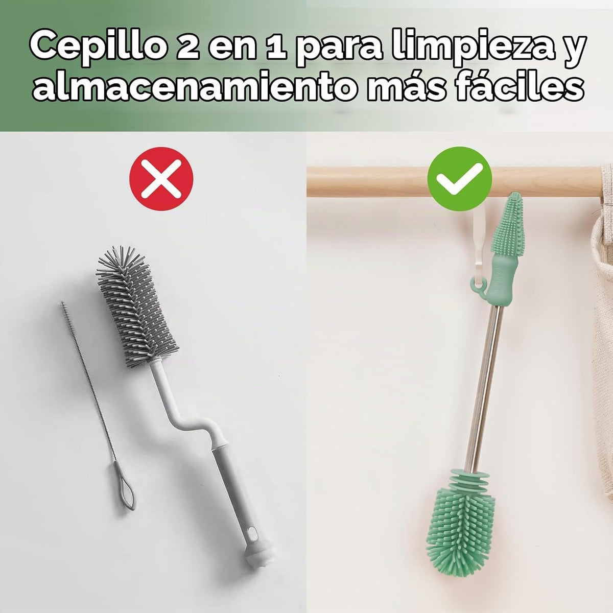 haakaa Cepillo de Limpieza Cepillo de Silicona para Biberones de Do...