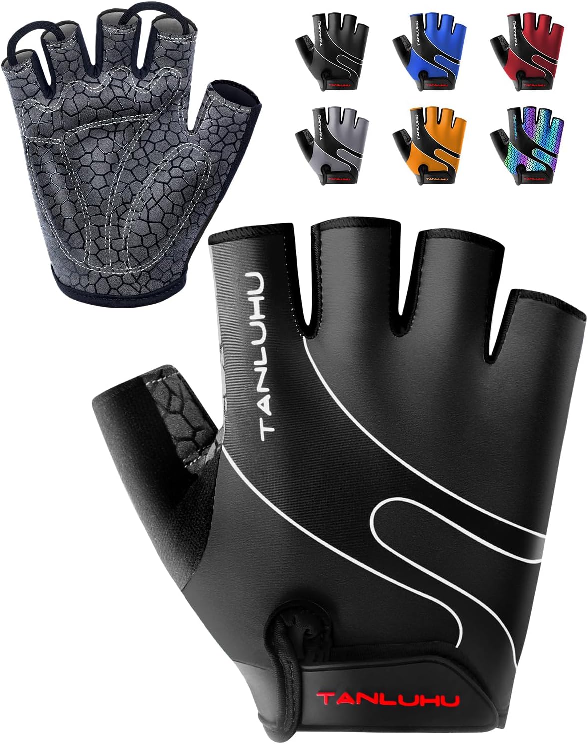 Tanluhu Guantes de Ciclismo - Guantes de Bicicleta de Montaña de Me...