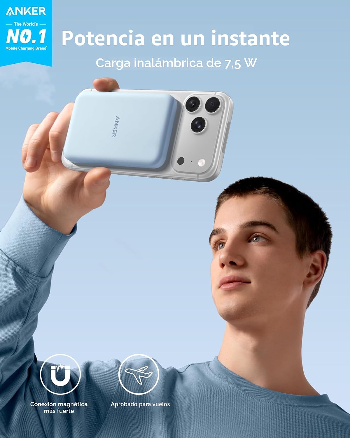 Anker 621 Cargador portátil magnético (MagGo), Banco de energía ina...