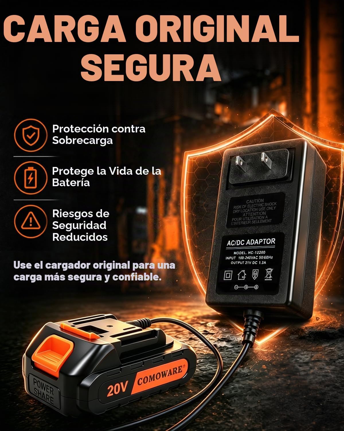 COMOWARE Cargador rápido de 20 V, adaptador de cargador oficial de...