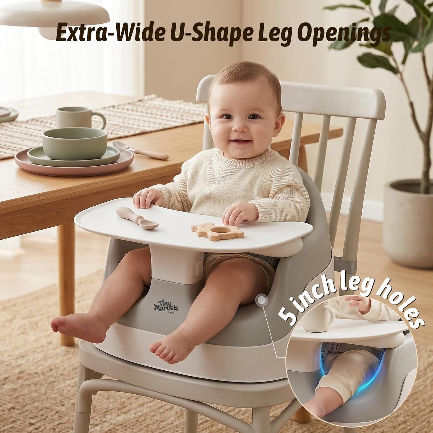 Tiny Marvels Asiento elevador con aberturas en forma de U de 5 pulg...