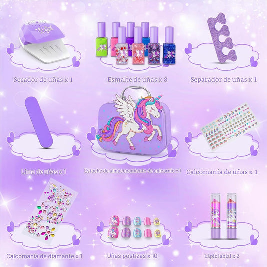 Glisiol Juego de Esmaltes de Uñas para Niñas Juguetes, Kit de Arte...