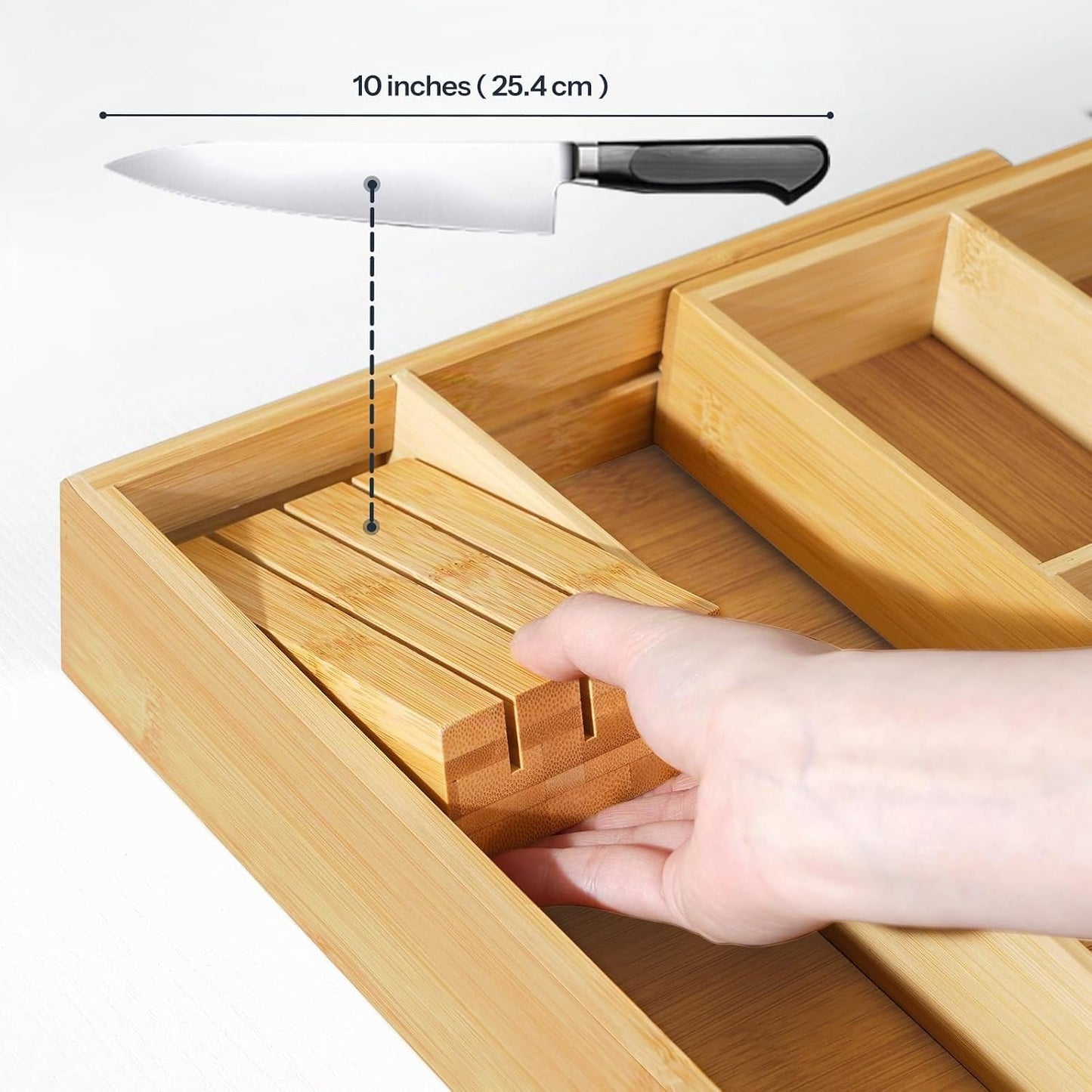 HOOBRO - Organizador grande de cubiertos de cocina, organizador de...