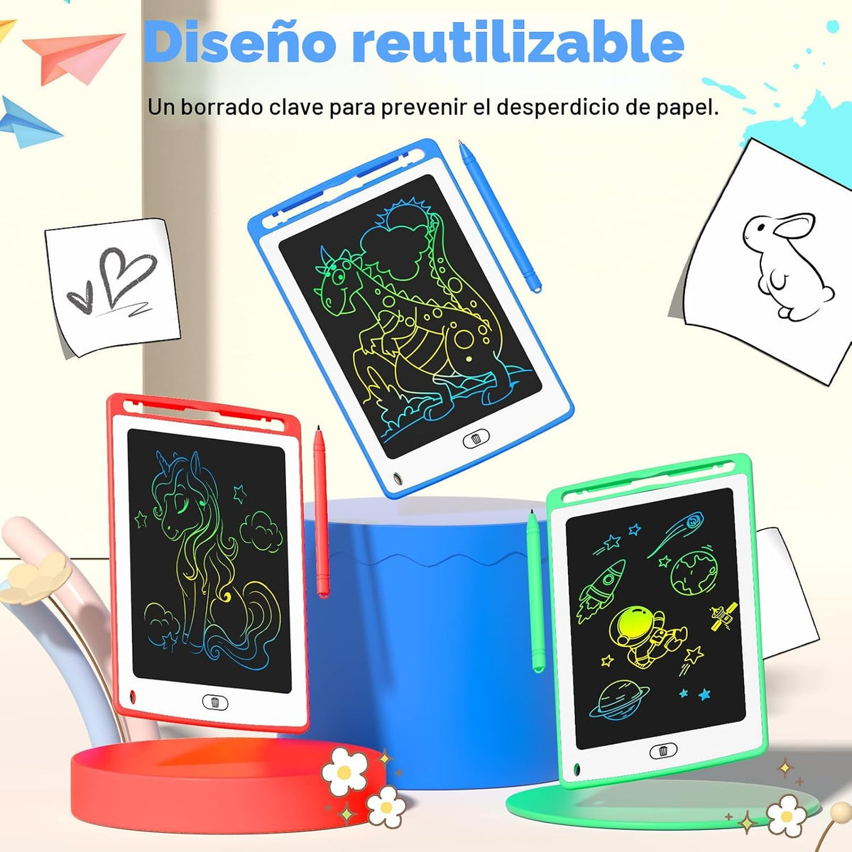 Tableta de Escritura LCD para Niños, Tableta de Dibujo y Pizarra Co...