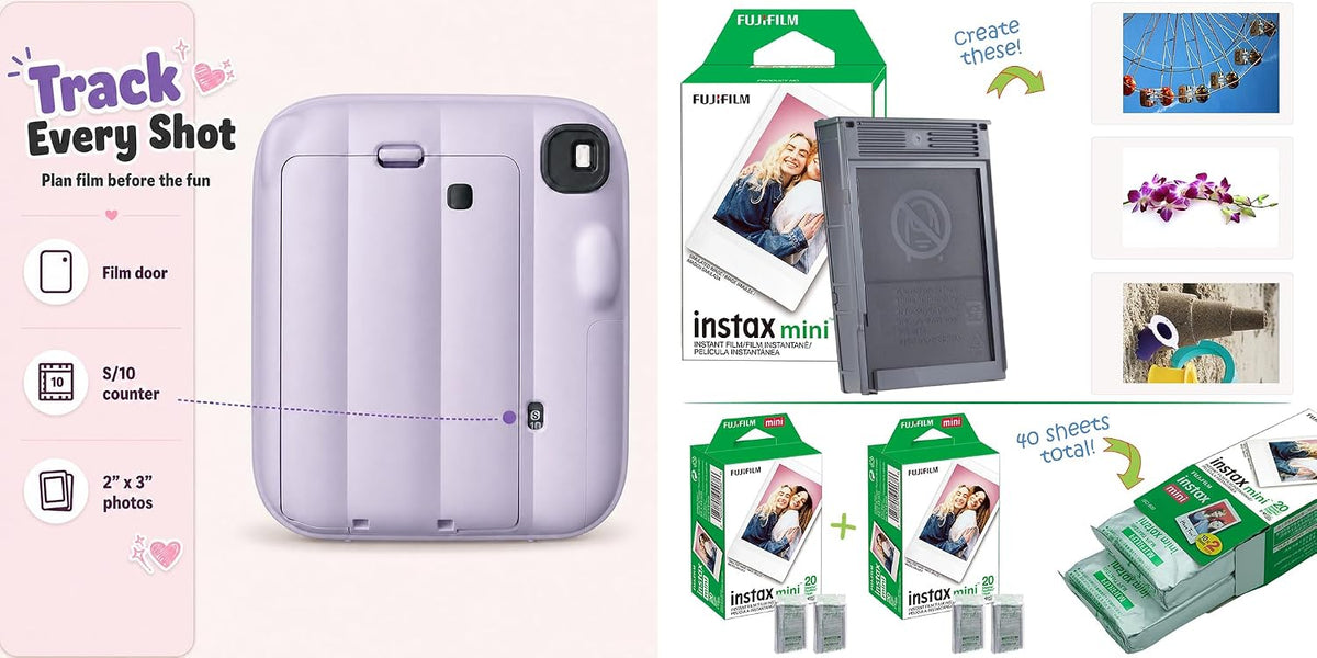 Fujifilm Instax Mini 13 Cámara instantánea Dreamy Purple + Paquete...