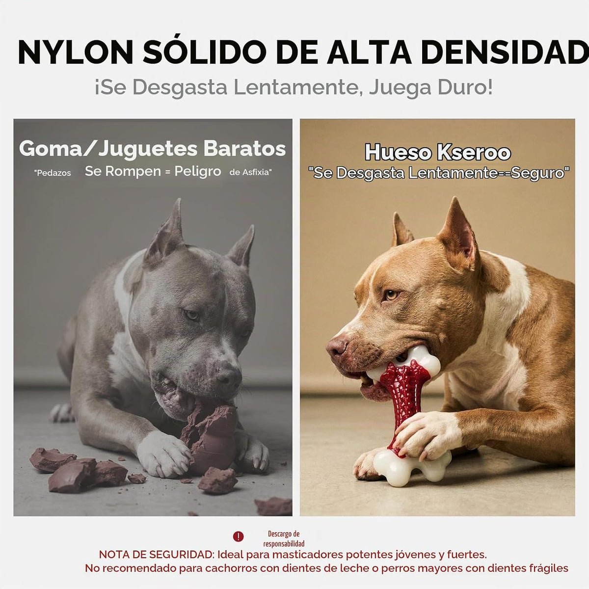 Kseroo - Juguetes resistentes para perros de raza grande que son ma...