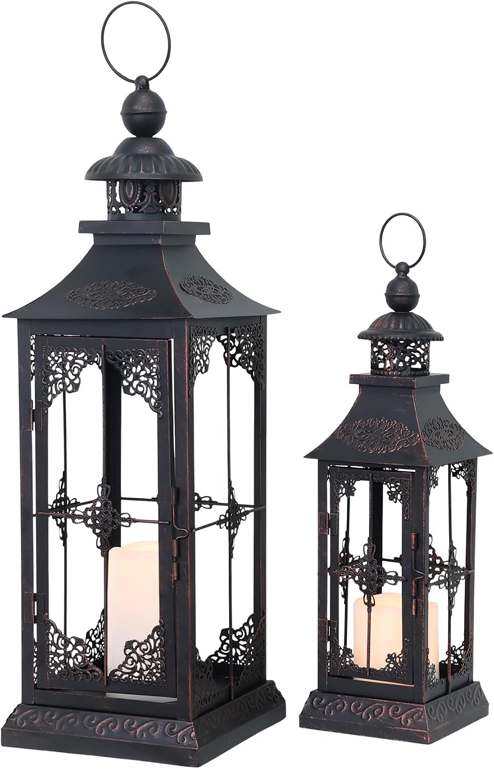DECORKEY Faroles LED decorativos para exteriores e interiores, faro...